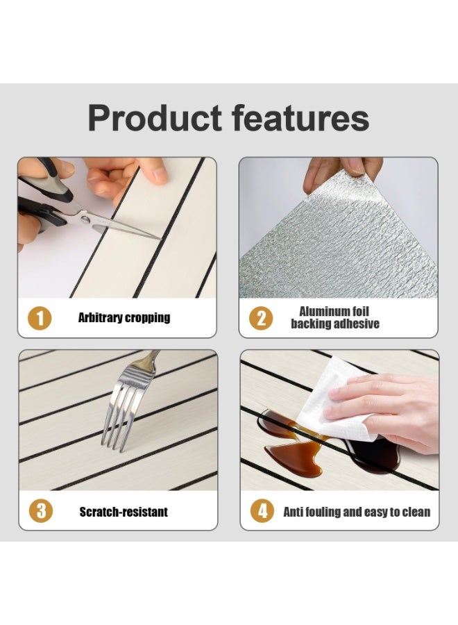 رات سو لوح حائط ثلاثي الأبعاد بتصميم أخشاب بحجم 300 سم × 40 سم، مقاوم للماء من مادة PVC ذاتية اللصق، عازل للصوت، ملصق حائط، غطاء حائط لتزيين المنزل، غرفة المعيشة، غرفة النوم - Image 4